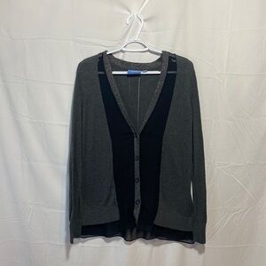 Simply Vera Wang Grey Sparkle Cardigan Sweater Size Large